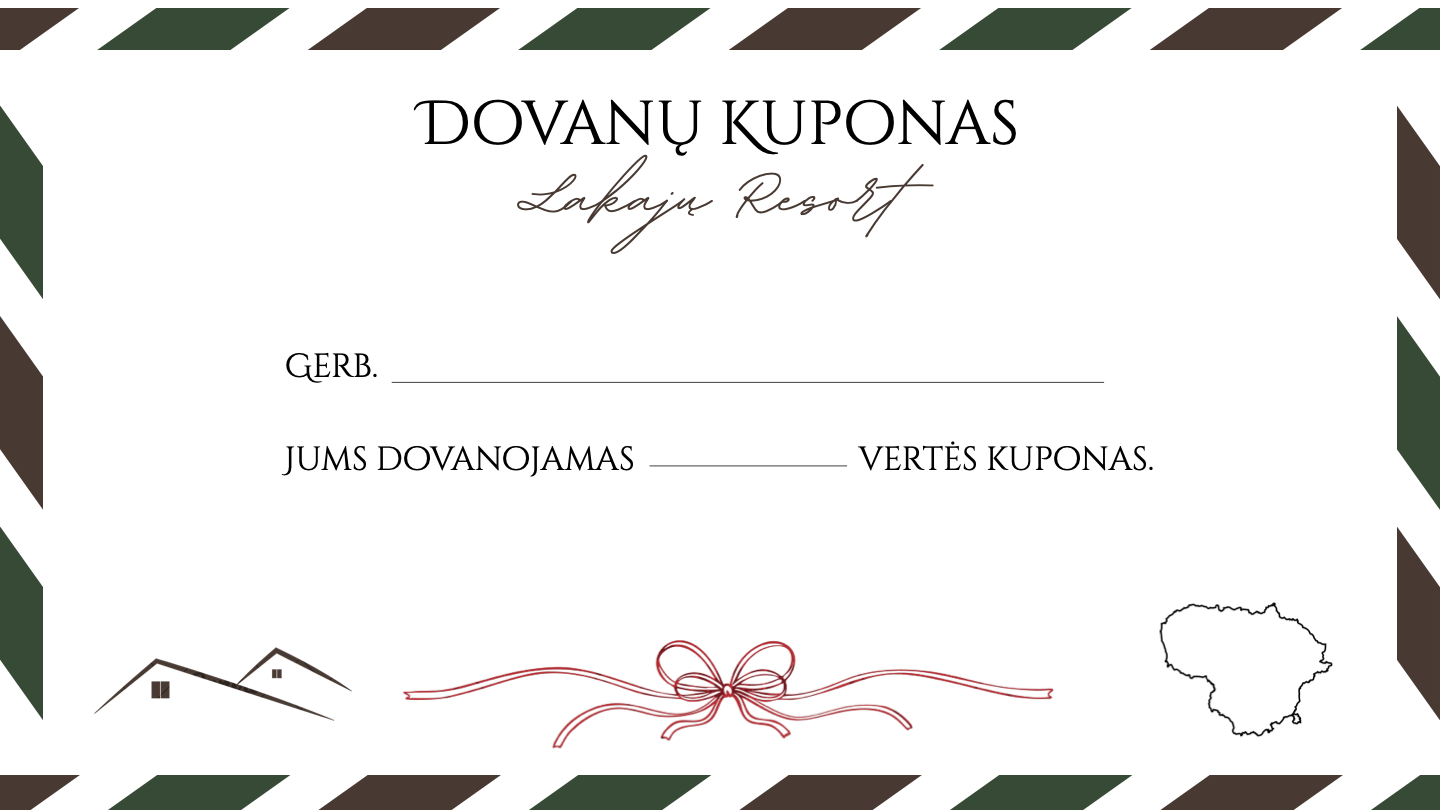 Lakajų Resort dovanų kupono pavyzdys